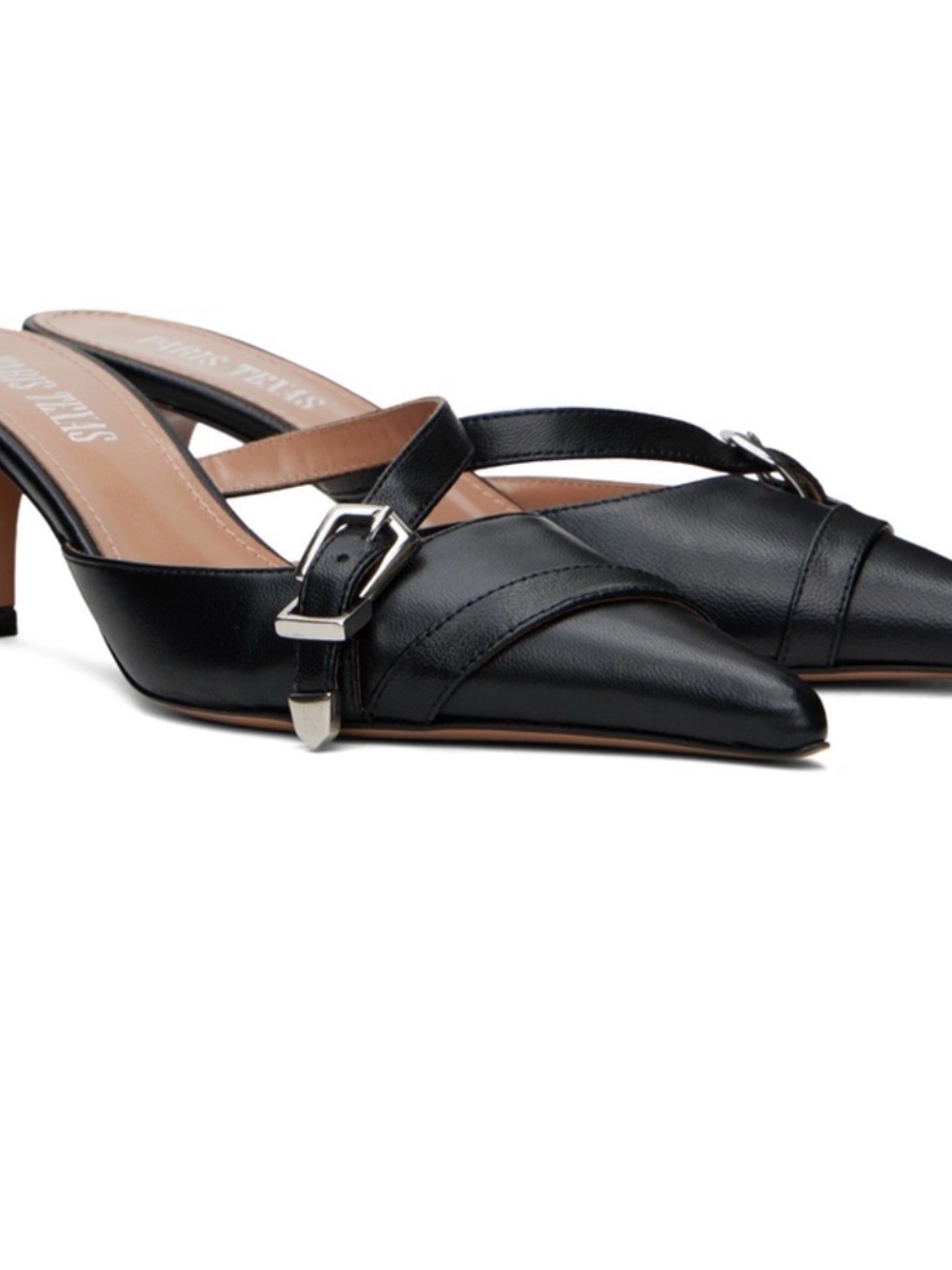 PARIS TEXAS
37.5 Ashley cutout embellished leather mules
Black, 65mm